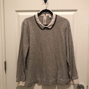 J Crew Silk Collared Top